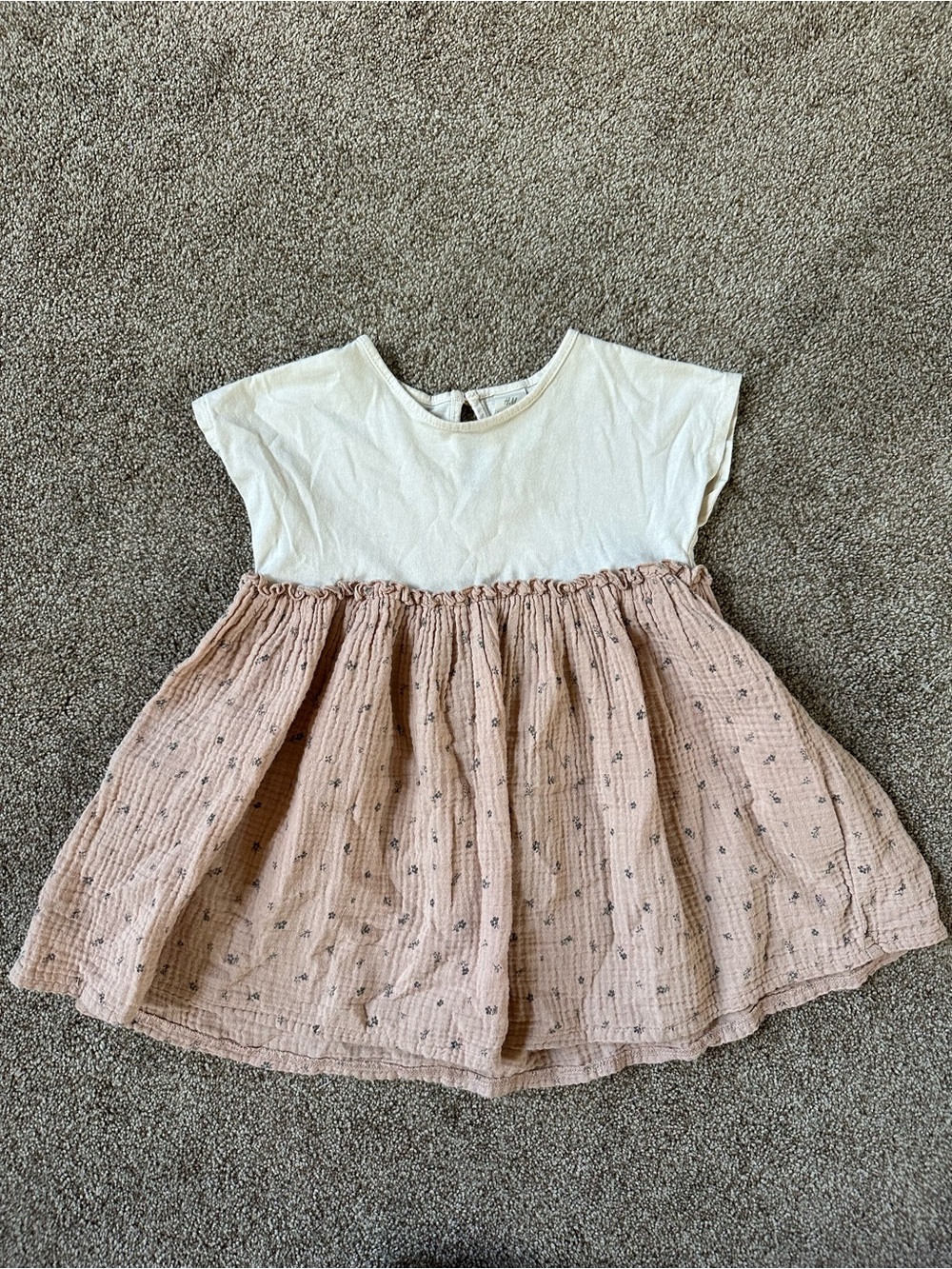 H&M Cream Top Blush Pink Skirt Girls Cotton Dress